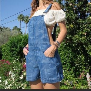 Rails Mia Denim Camo Chambray Overalls